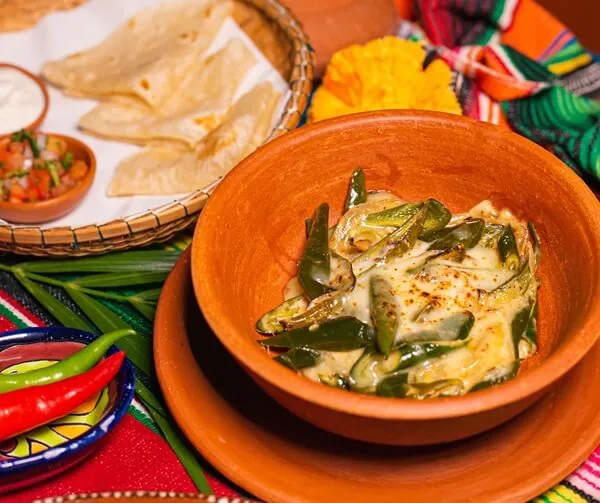 Rajas Con Crema at Danzante Mexican Restaurant Bangkok